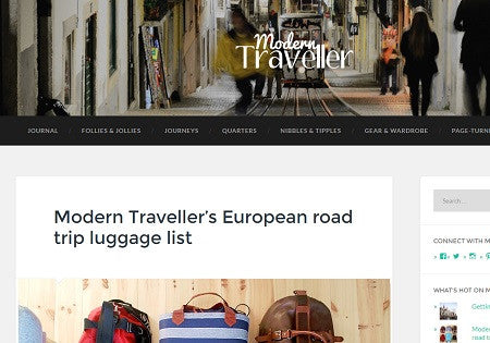 Modern Traveller picks us for their European road trip luggage list