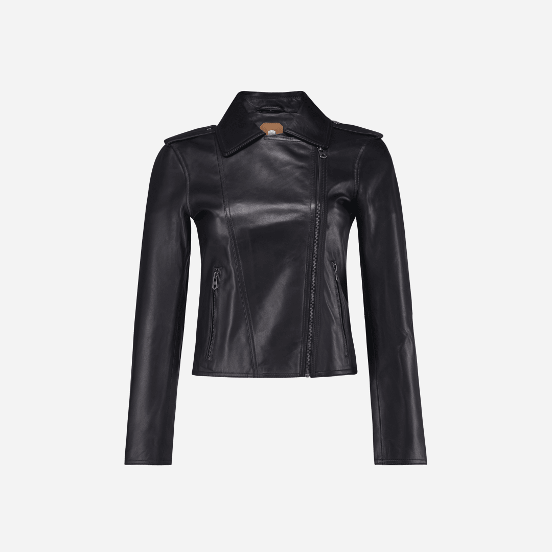 Tracey Ladies Biker Jacket, Black