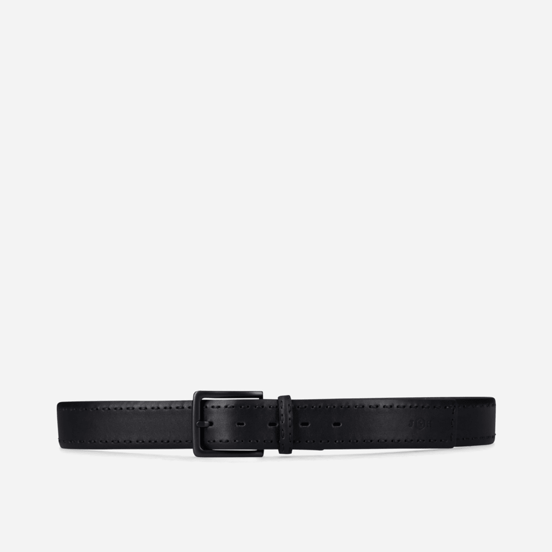Delta, Men's Detailed leather Belt in black - Jekyll and Hide SA, front image