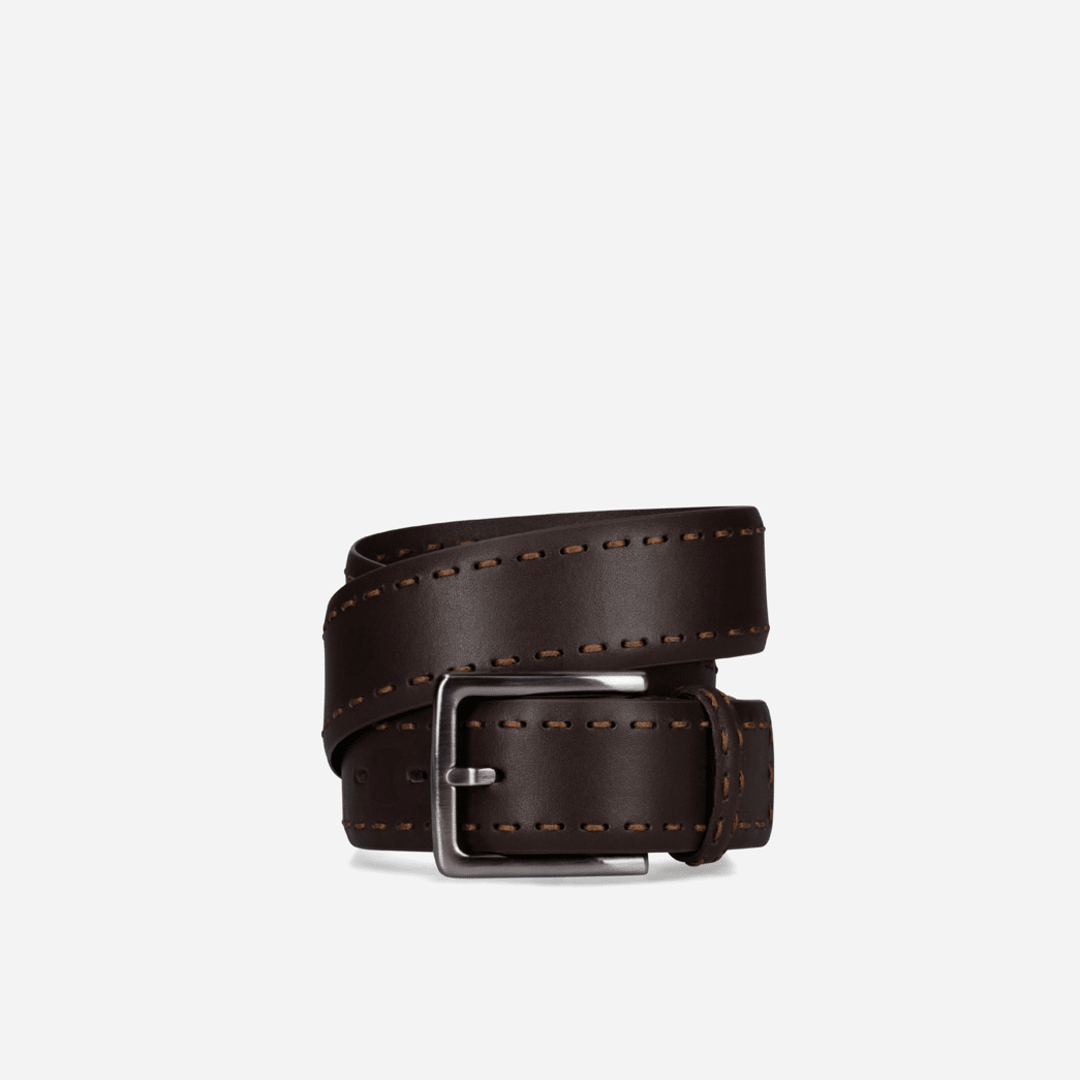 Delta, Men's Detailed leather Belt in Tan - Jekyll and Hide SA, rolled up image