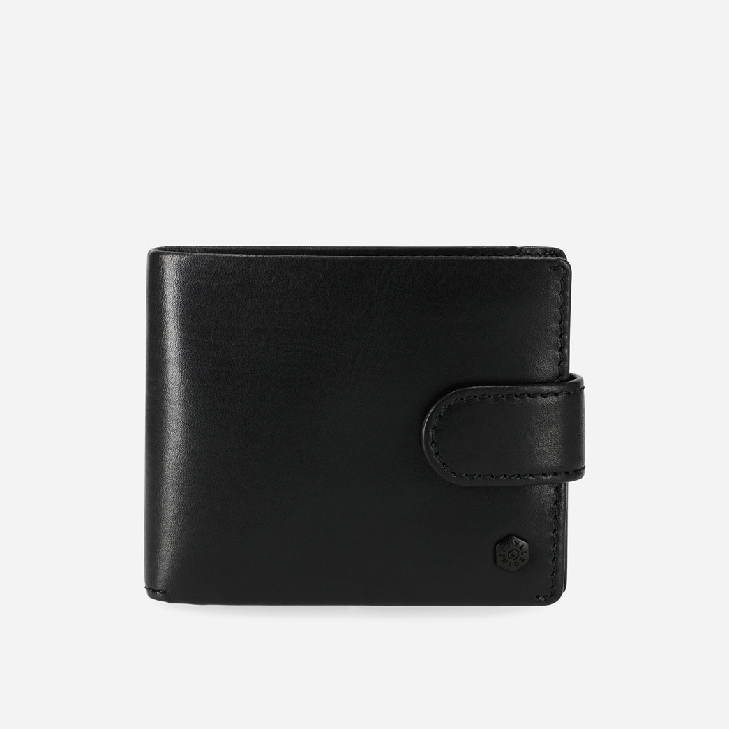 Bifold Wallet with Coin and Tab Closure