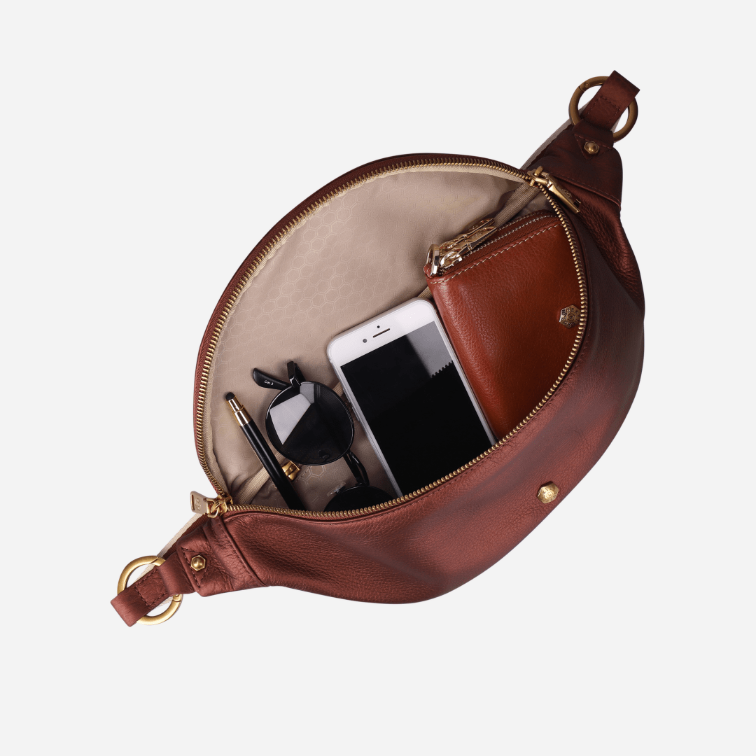 Geneva Ladies Leather Waist Bag