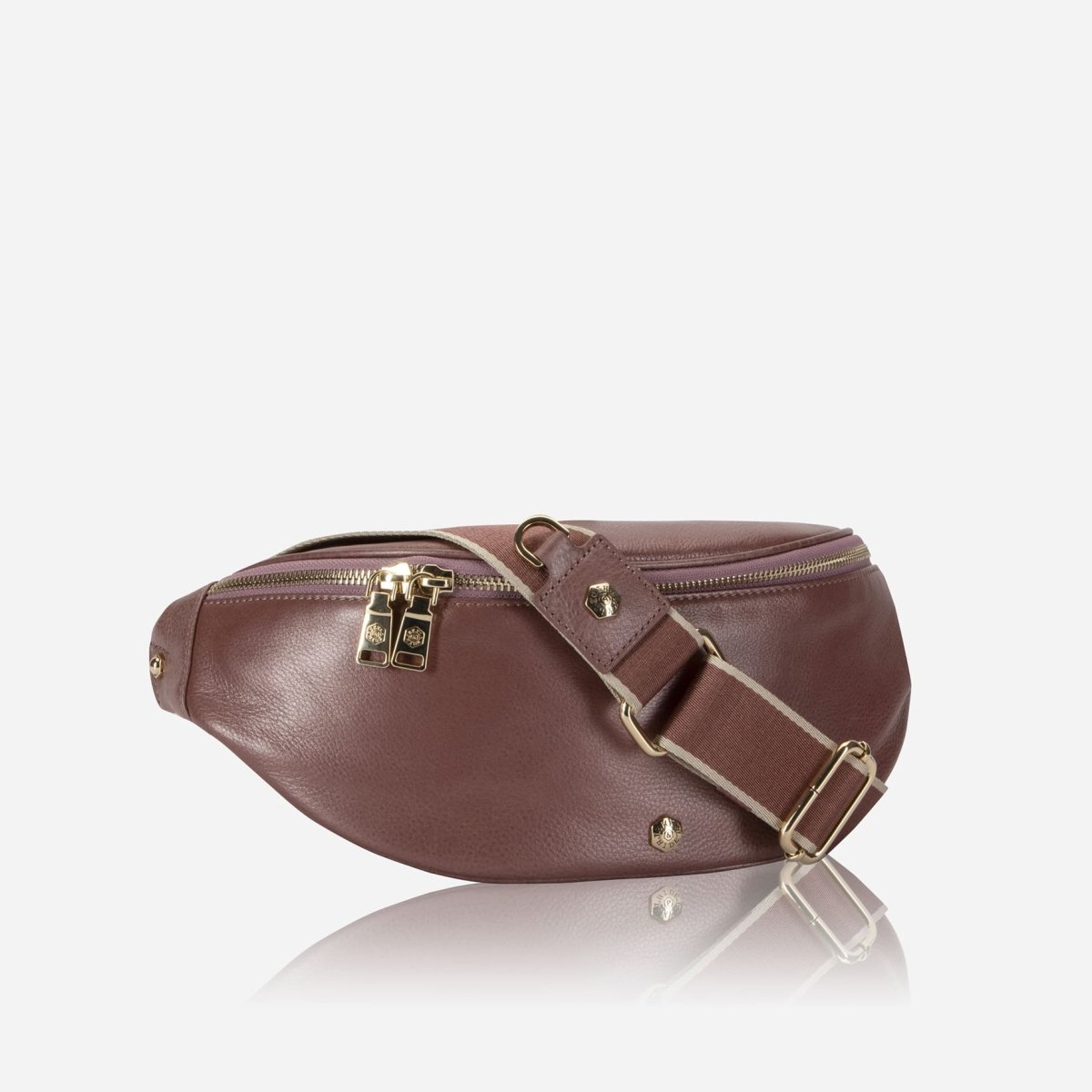 Geneva Ladies Leather Waist Bag, pink