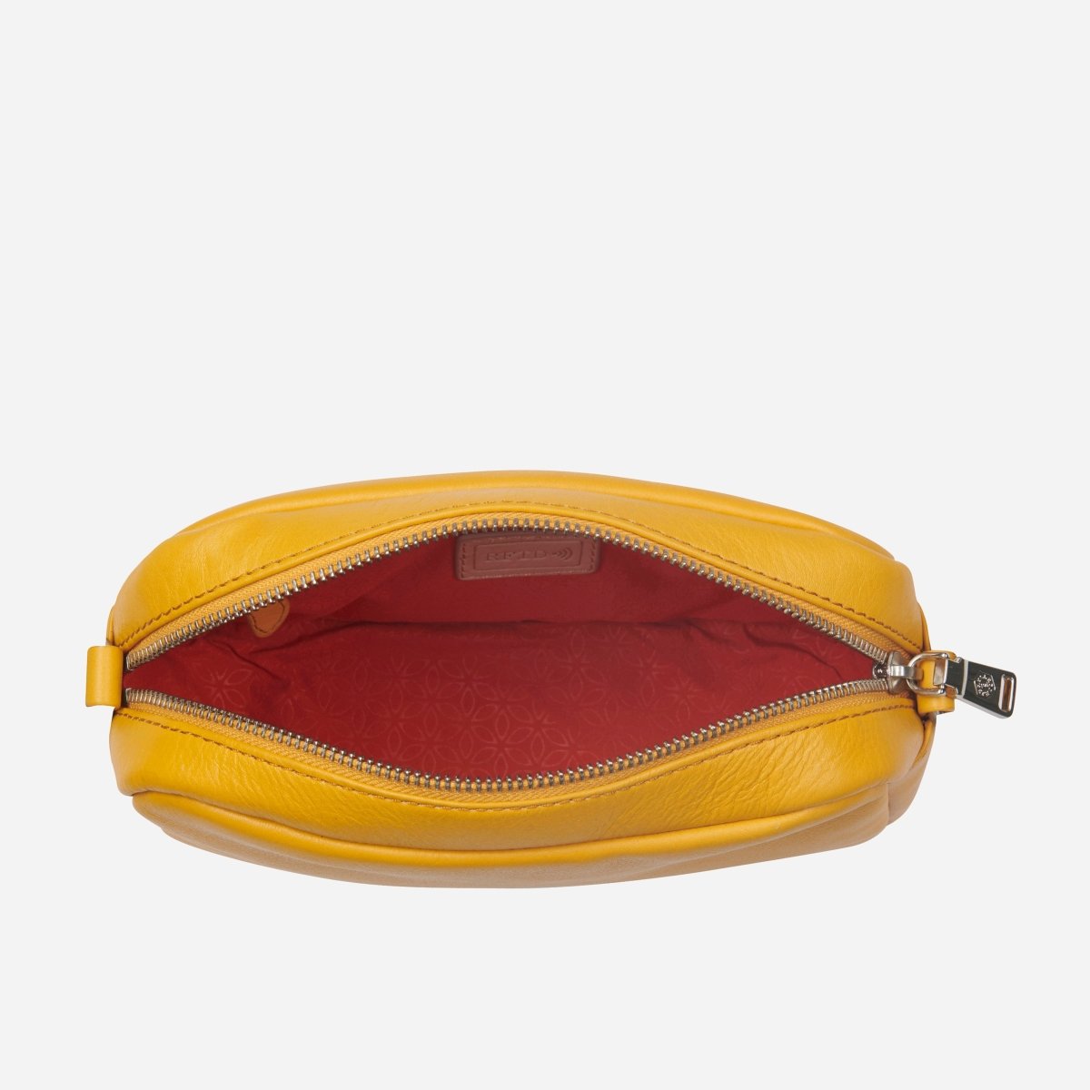 Slim Ladies Leather Crossbody, Amber