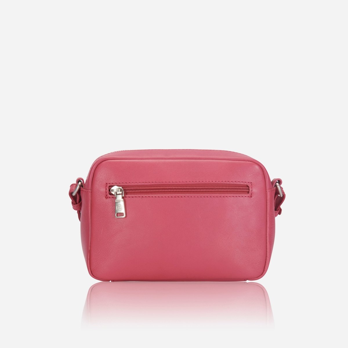 Slim Ladies Leather Crossbody, Flamingo