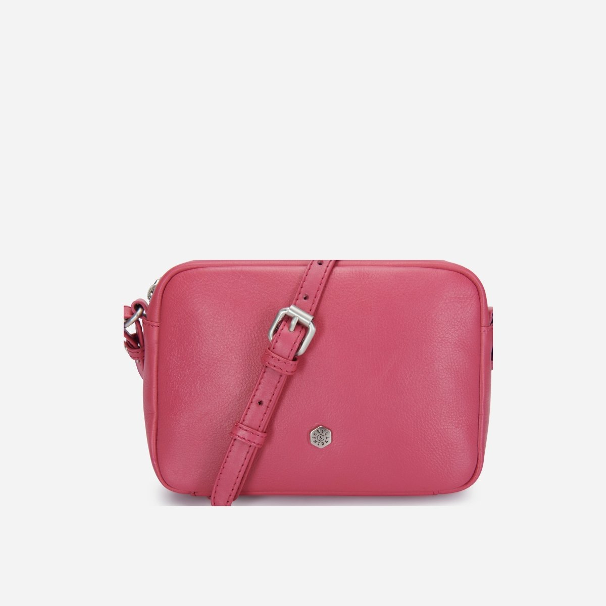 Slim Ladies Leather Crossbody, Flamingo