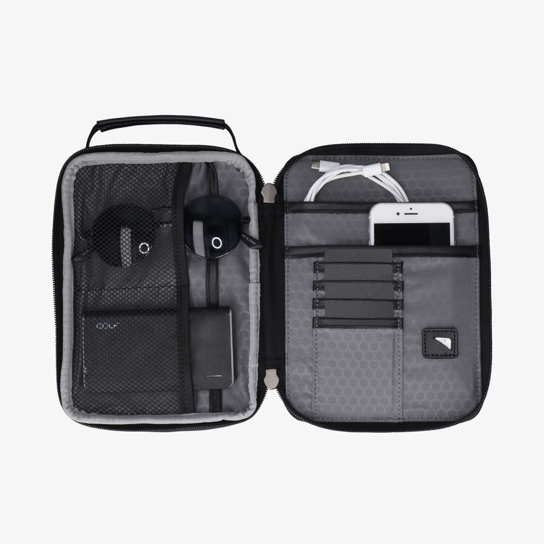 Slim Nylon Crossbody Bag, Black