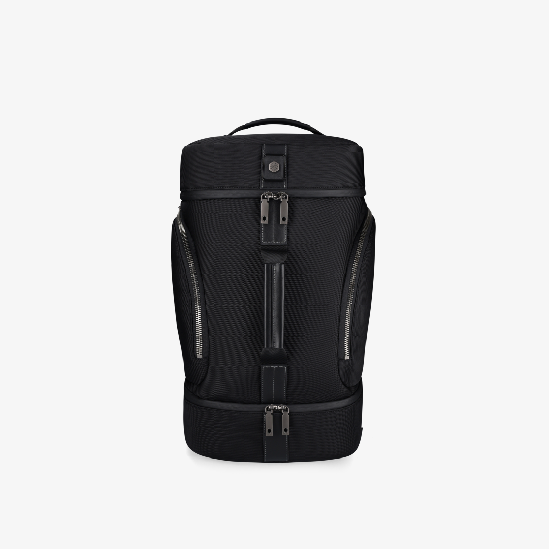 Large Nylon Travel Backpack, Black