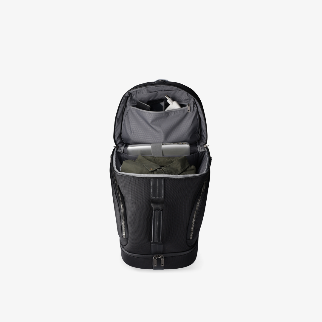 Large Nylon Travel Backpack, Black