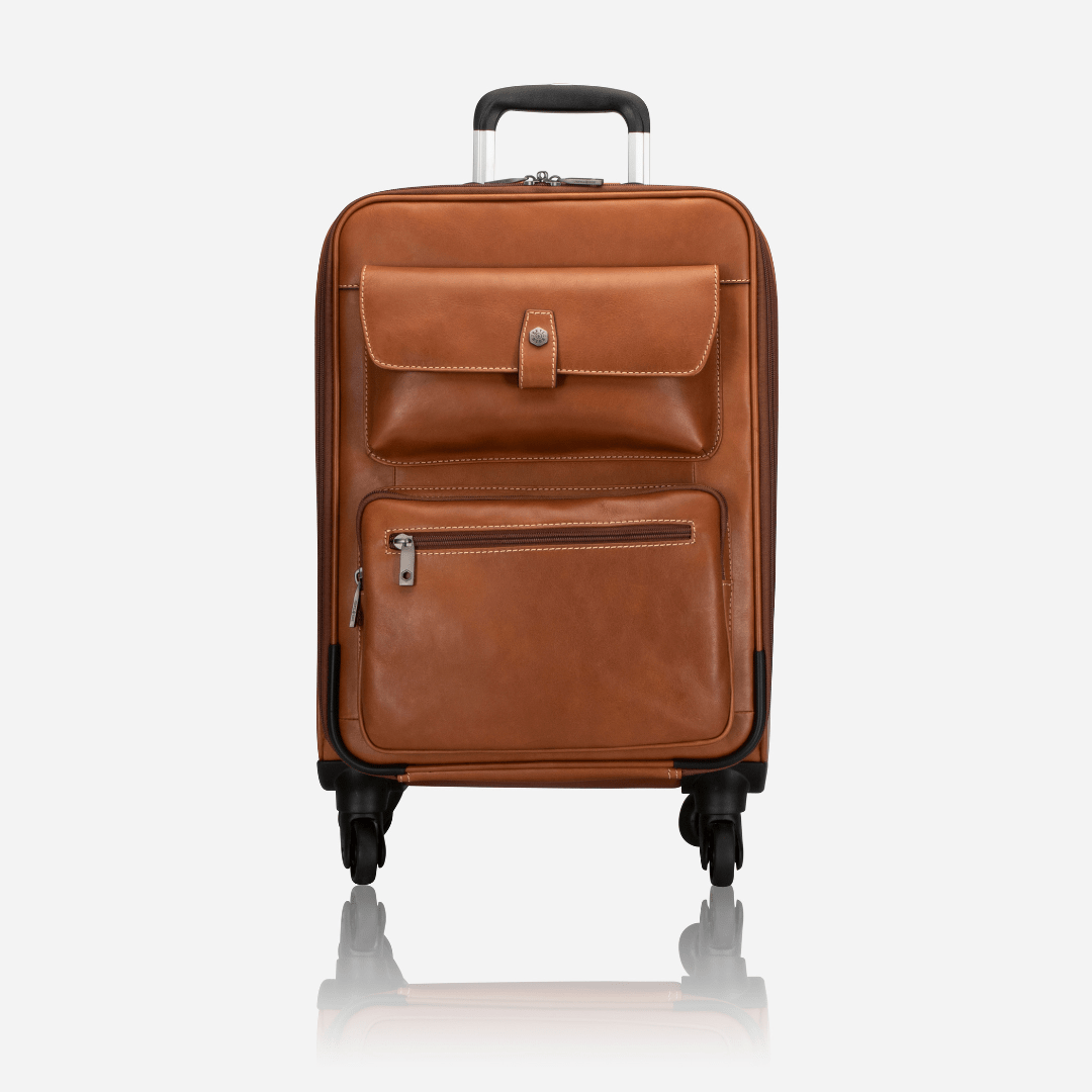 Brown leather carry on luggage online