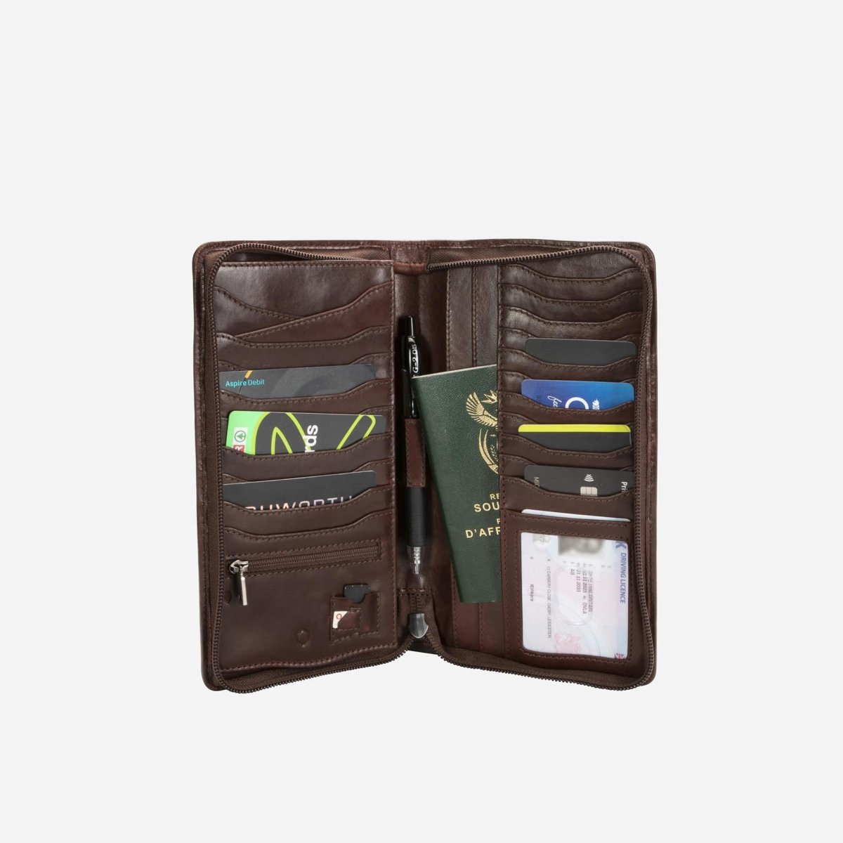 Large Zip-Around Travel And Passport Organiser