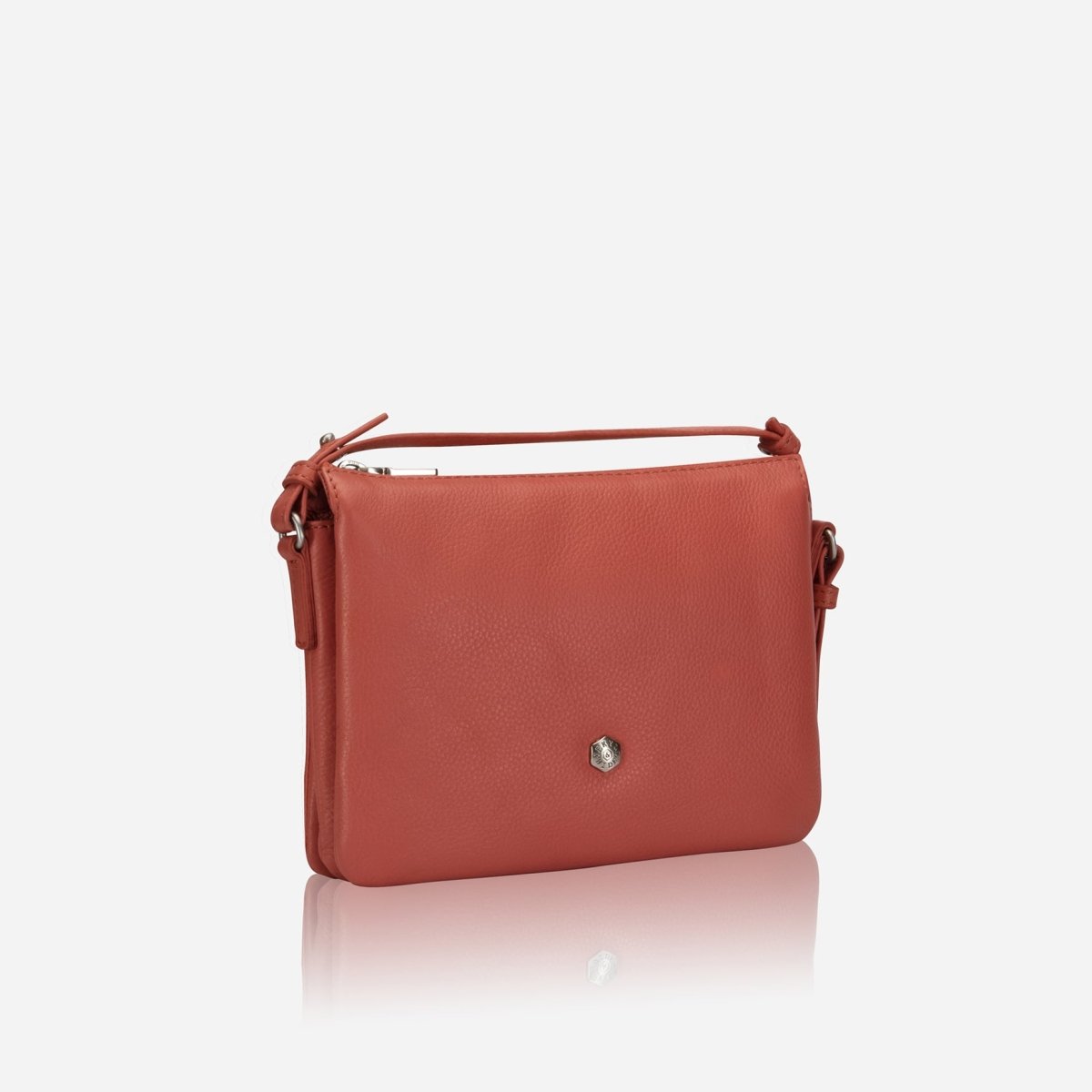 Slim Ladies Leather Crossbody, Apricot