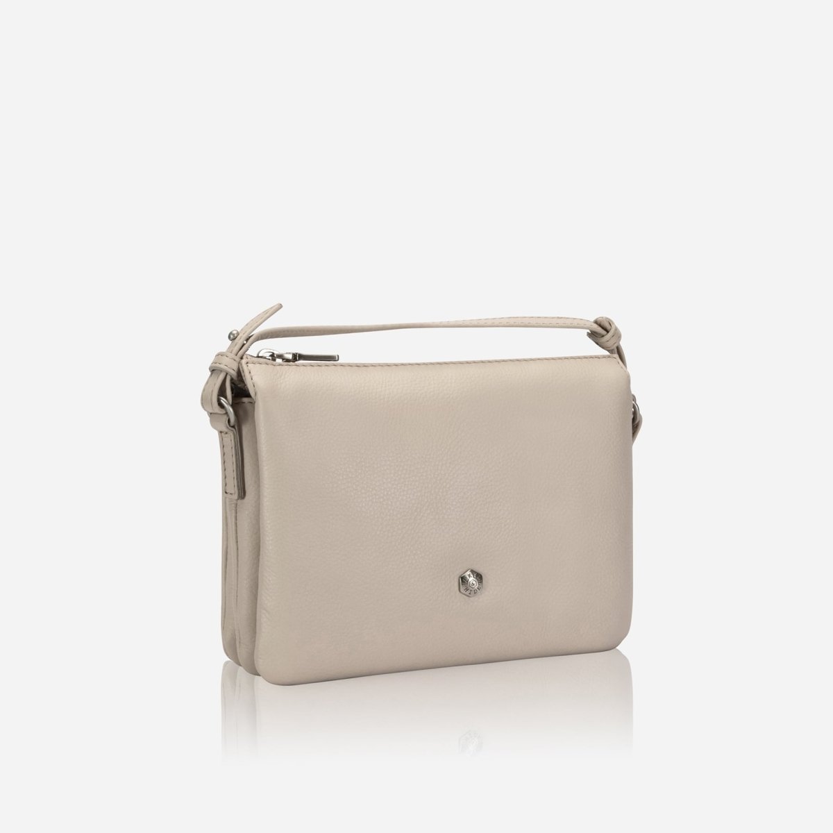Slim Ladies Leather Crossbody, Driftwood