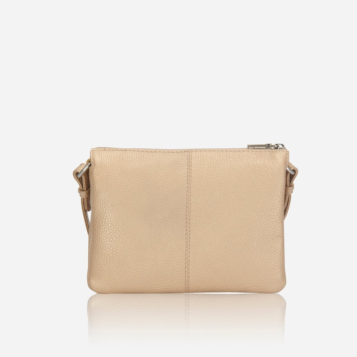 Slim Ladies Leather Crossbody, Metallic Gold