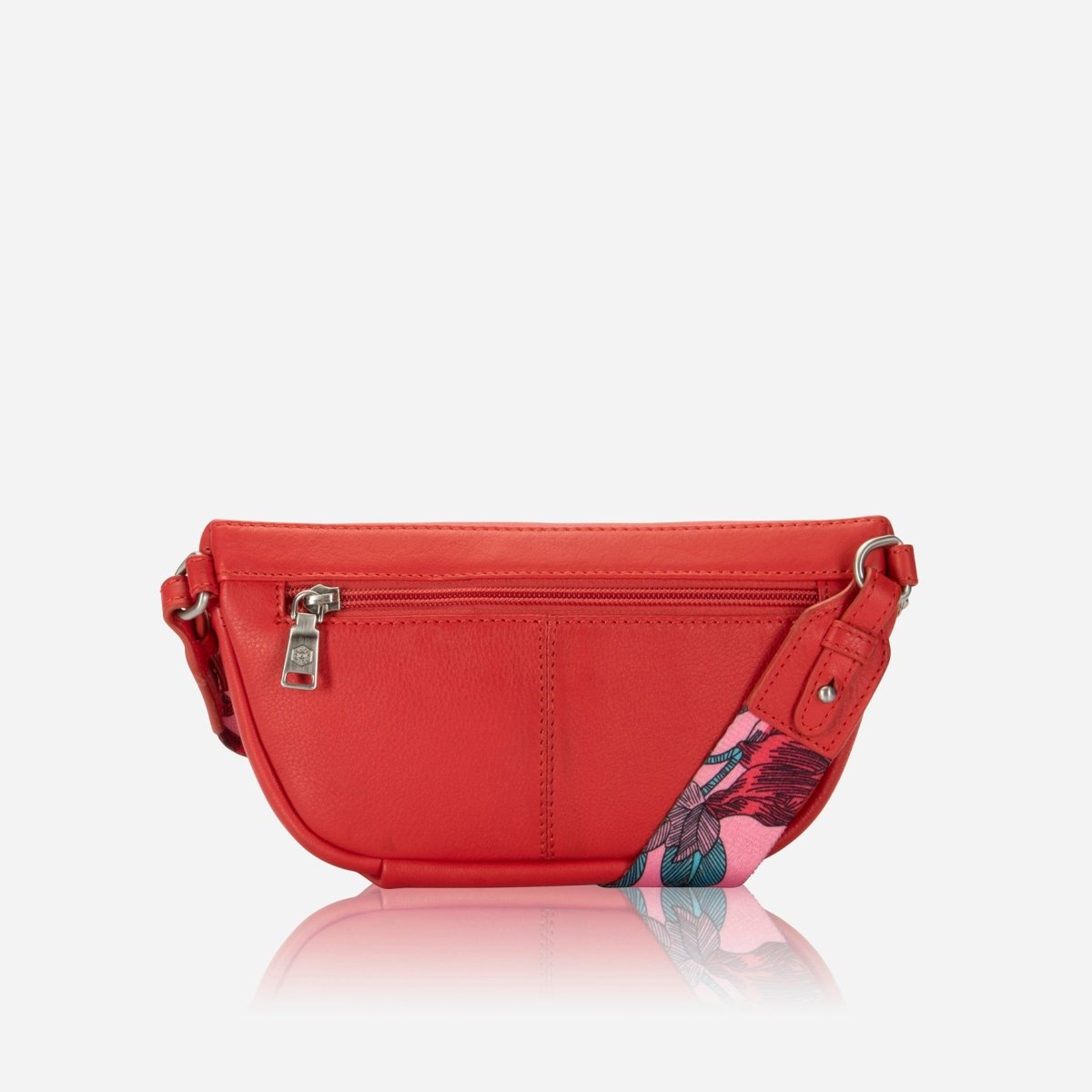 Osaka Slim Ladies Leather Waist Bag, Candy Apple