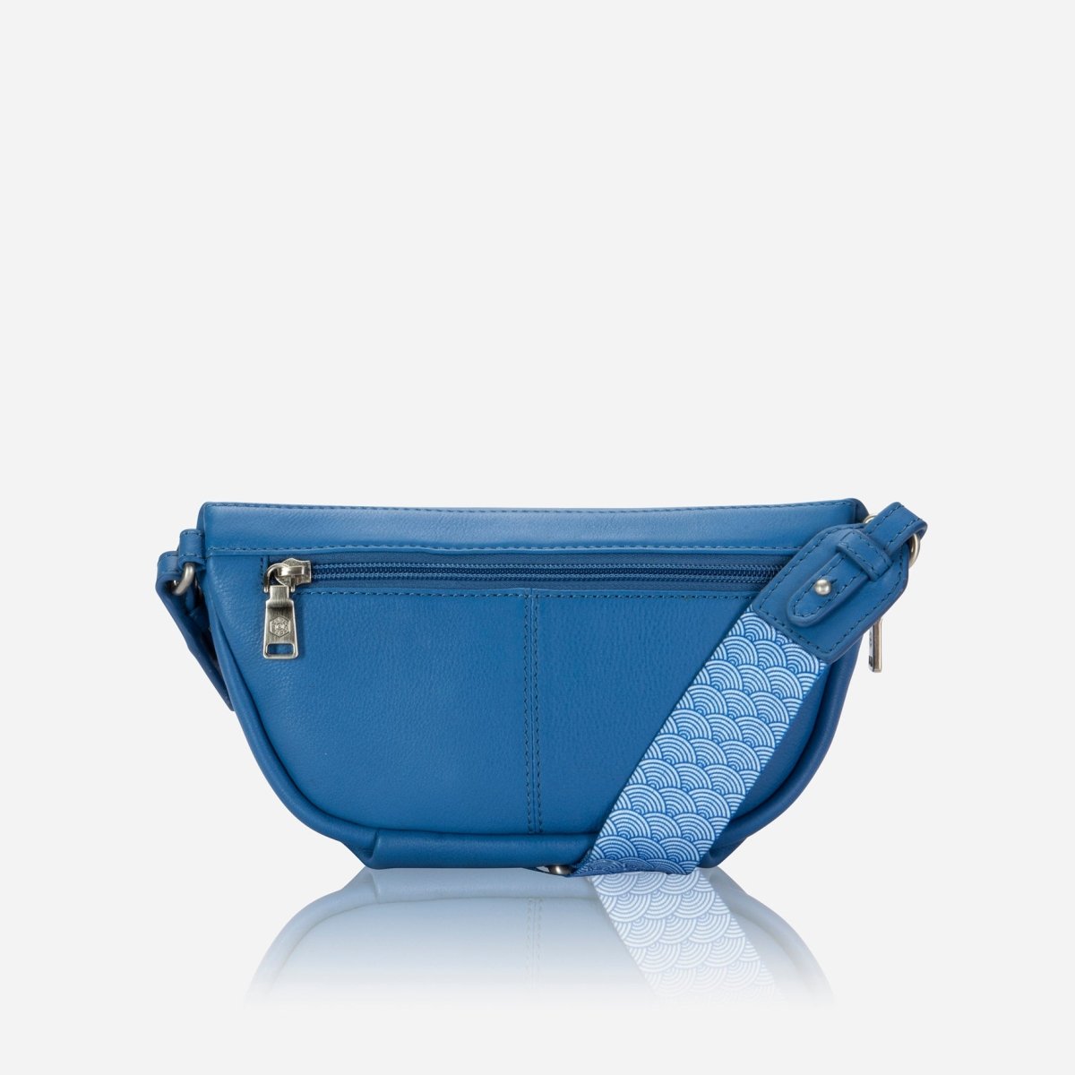 Osaka Slim Ladies Leather Waist Bag, Sea Glass