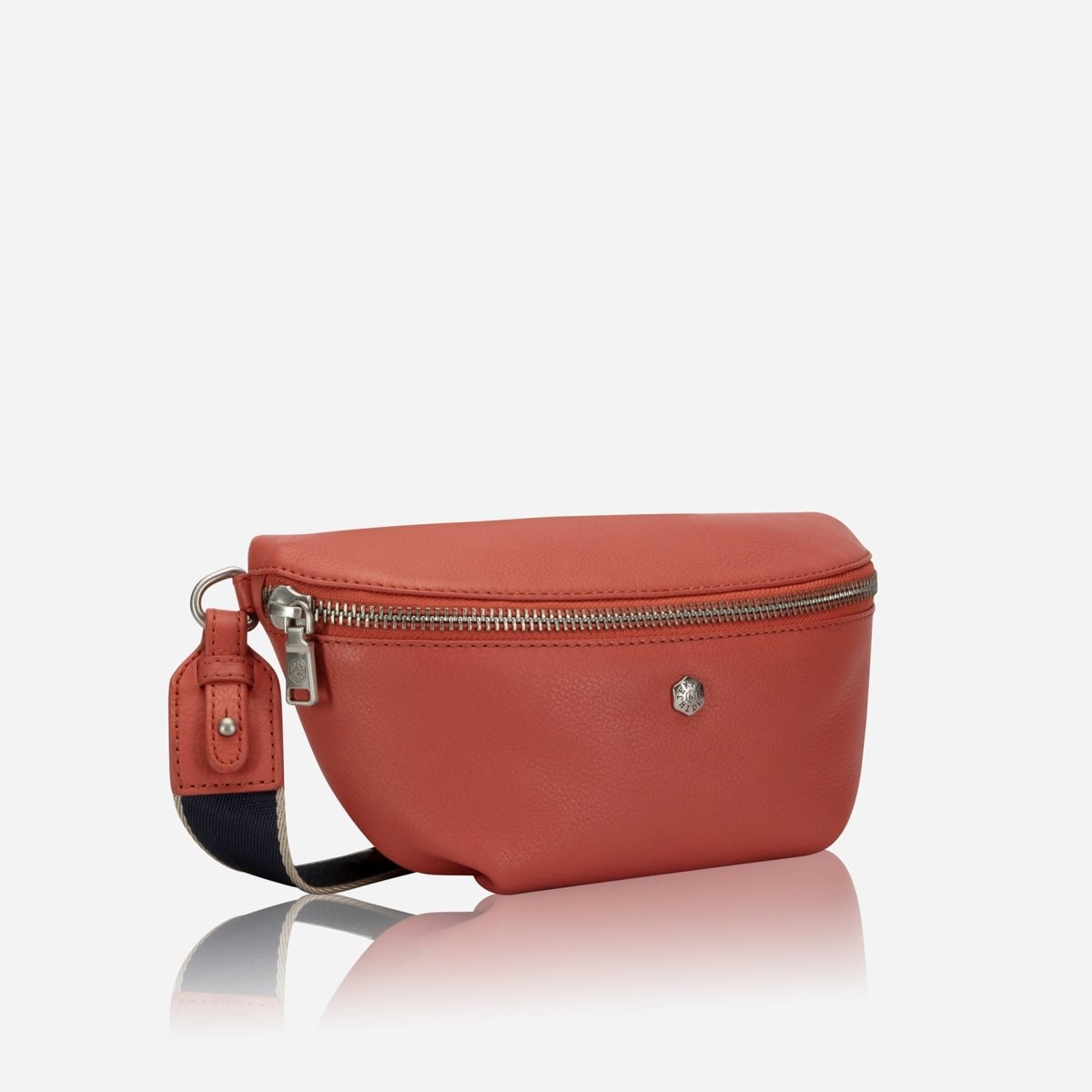Osaka Slim Ladies Leather Waist Bag, Apricot
