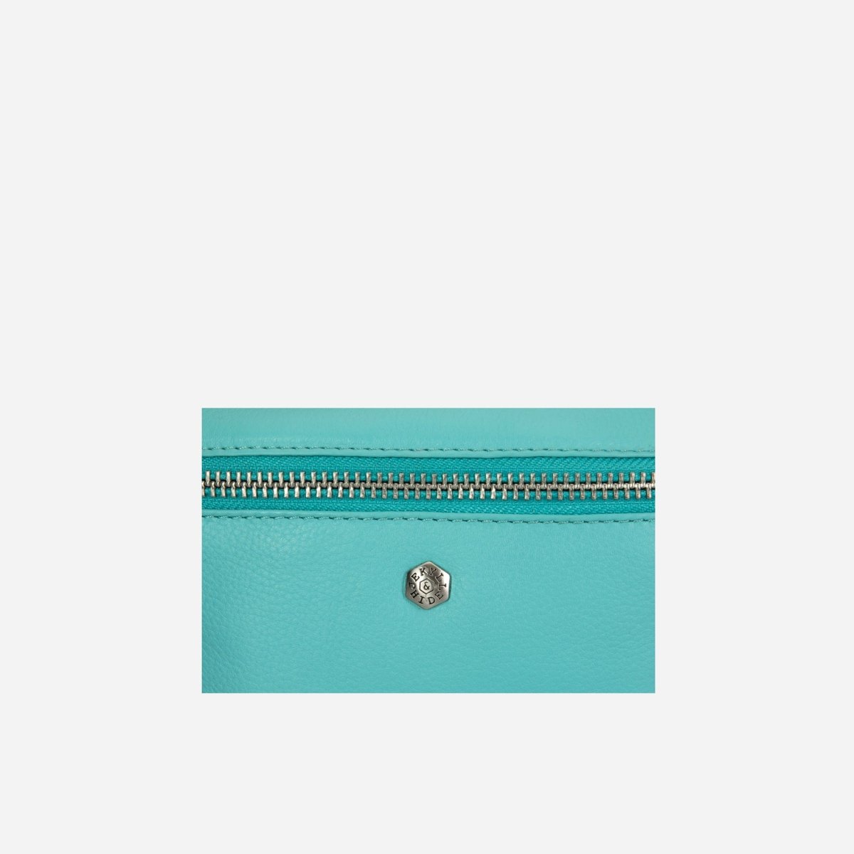 Osaka Slim Ladies Leather Waist Bag, Blue Beetle