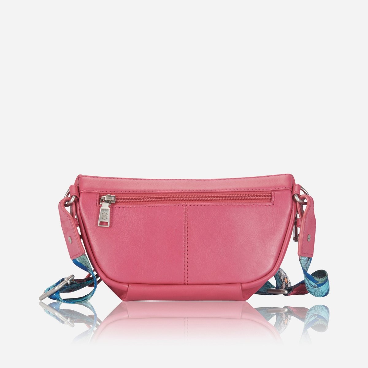 Osaka Slim Ladies Leather Waist Bag, Flamingo