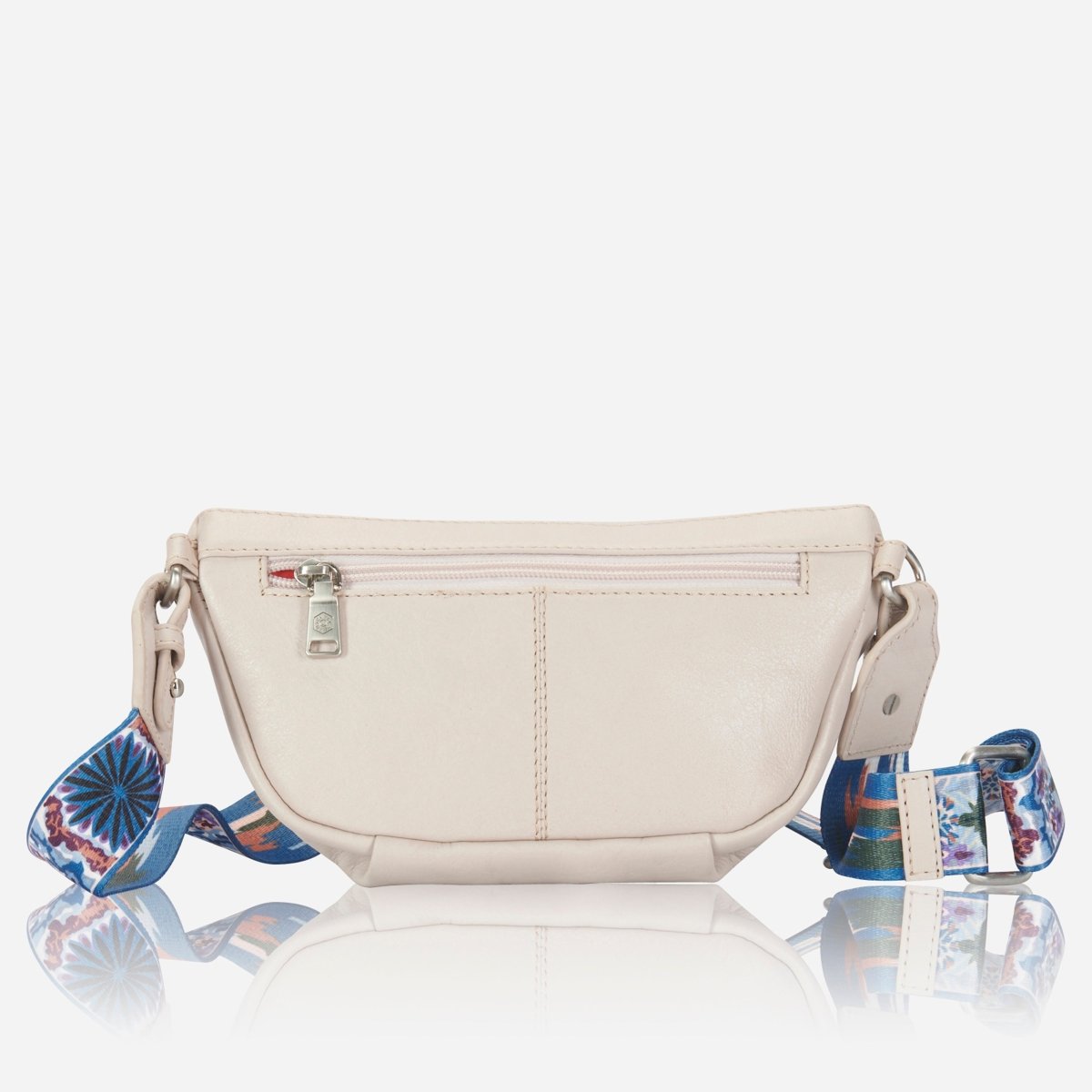 Osaka Slim Ladies Leather Waist Bag, Pebble