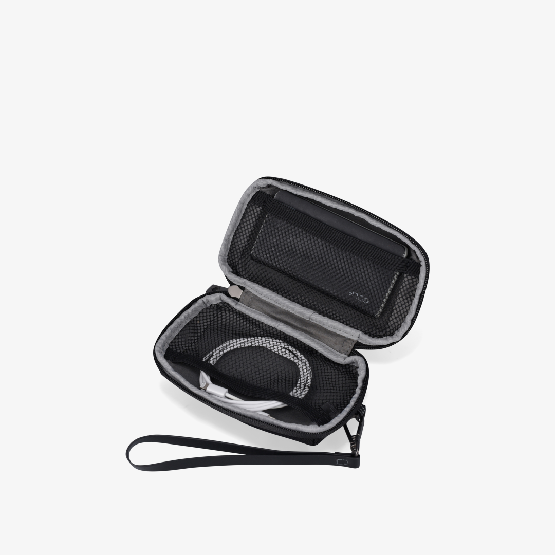 Nylon Zip Around Cable Pouch, Black