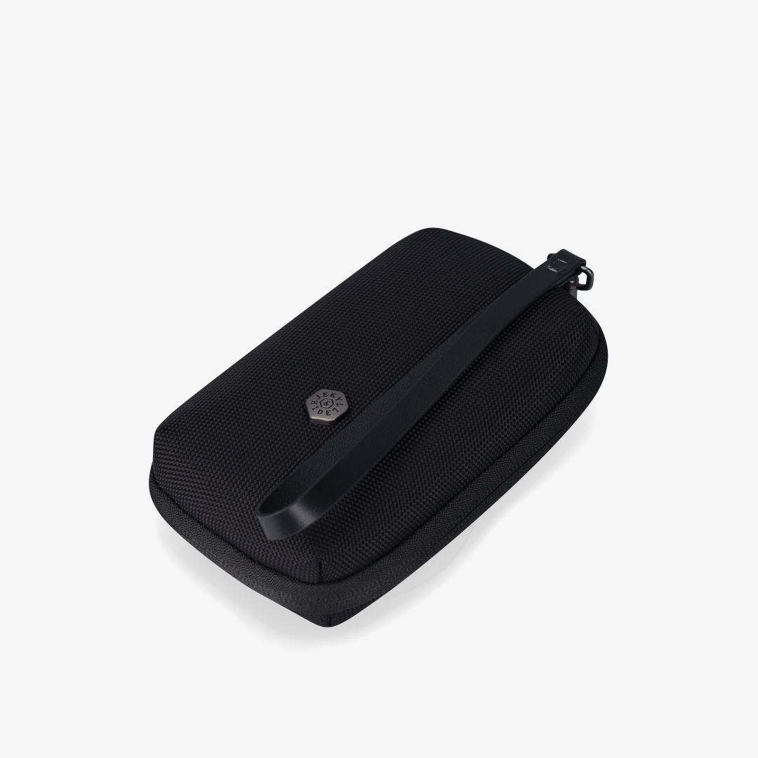 Nylon Zip Around Cable Pouch, Black