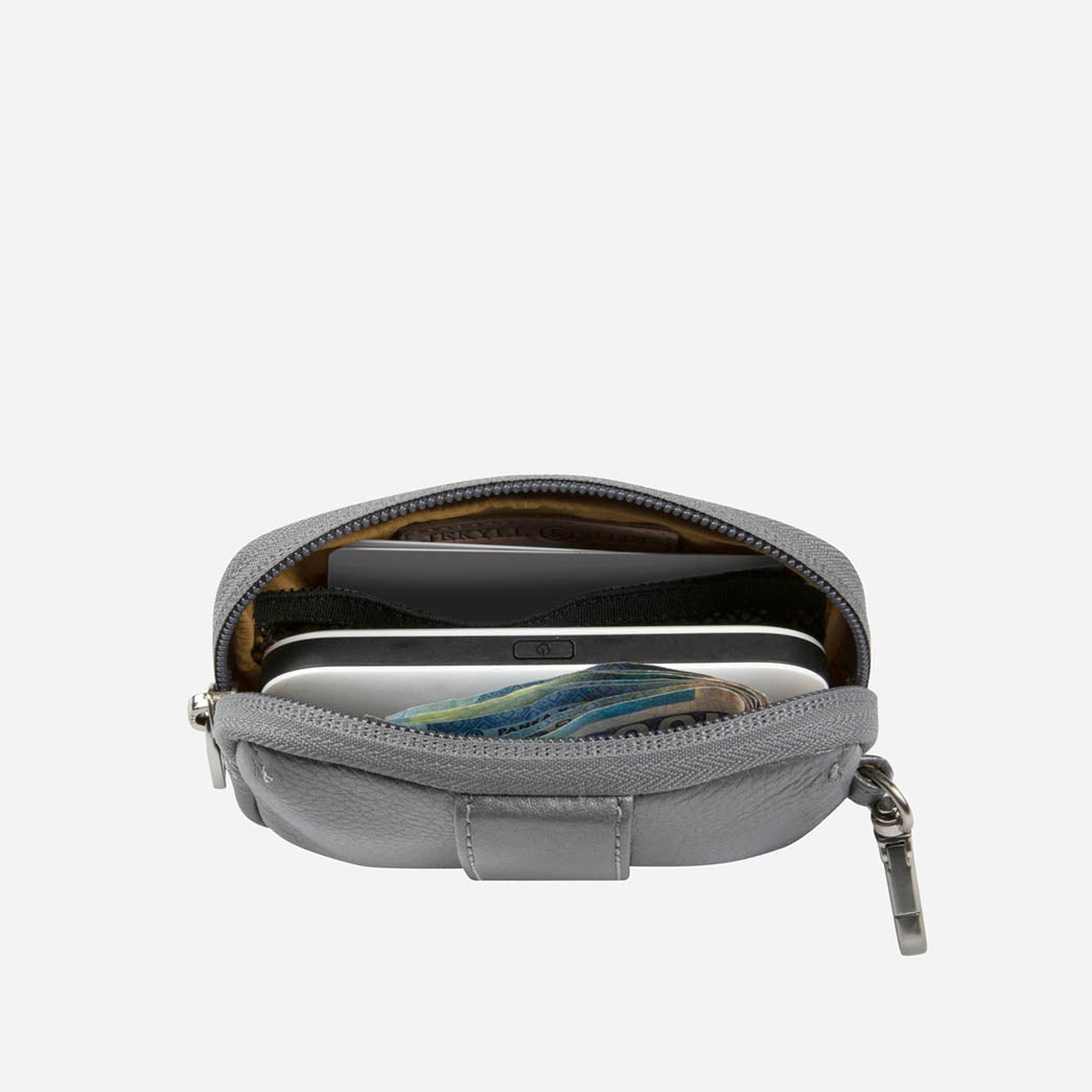 Osaka Multi Purpose Pouch, Metallic Silver