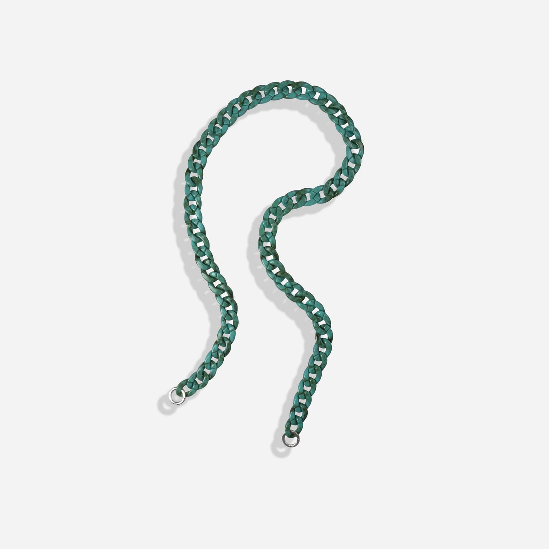 Jekyll and Hide stylish chain strap in green, designed to complement handbags with a sleek and elegant finish, front image