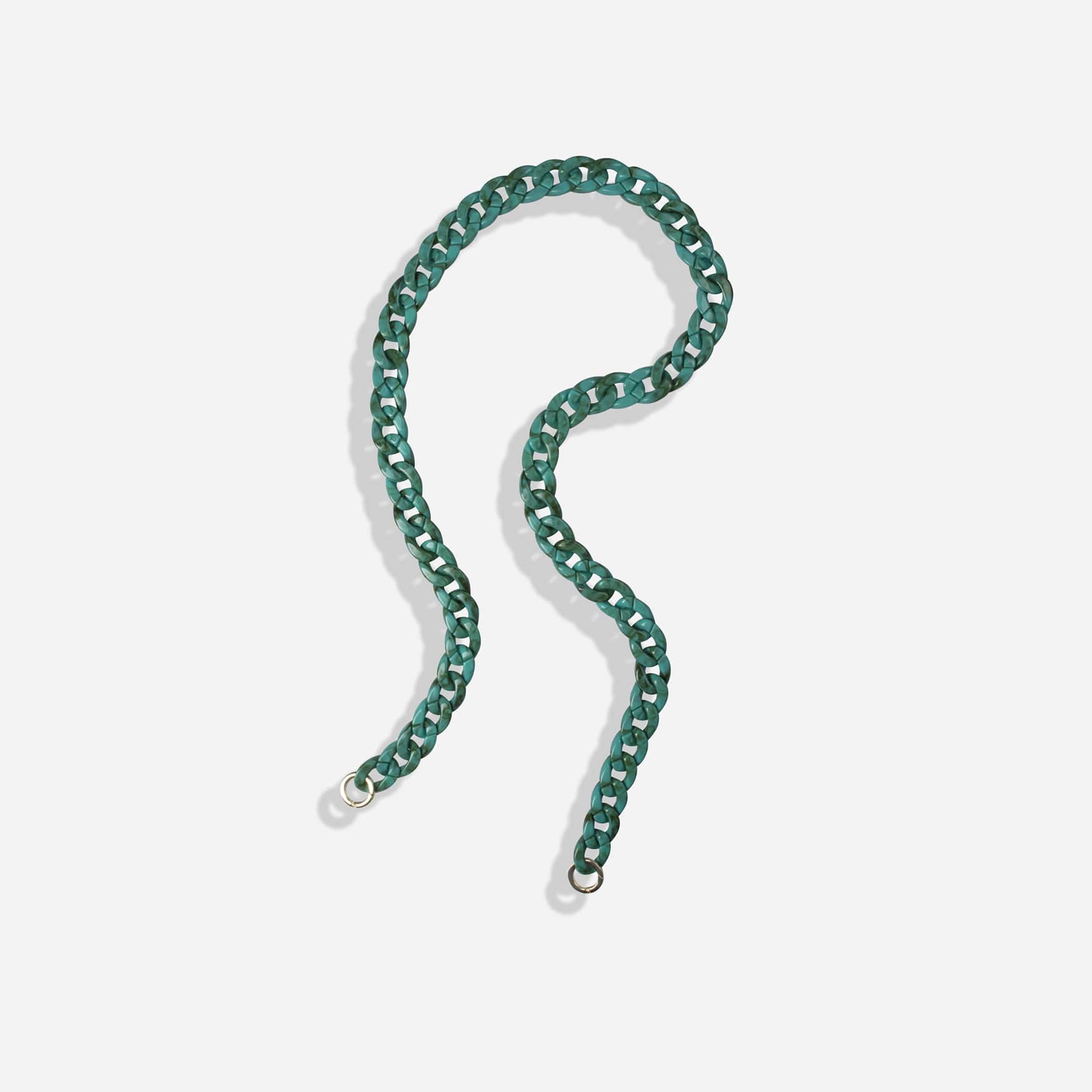 Jekyll and Hide stylish chain strap in green, designed to complement handbags with a sleek and elegant finish, front image