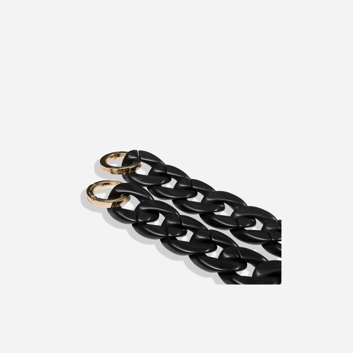 Jekyll and Hide stylish chain strap in black, designed to complement handbags with a sleek and elegant finish, closeup image