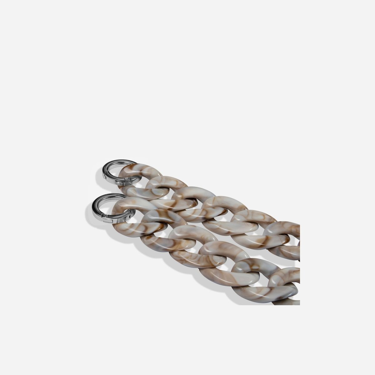 Jekyll and Hide stylish chain strap in taupe, designed to complement handbags with a sleek and elegant finish, closeup image