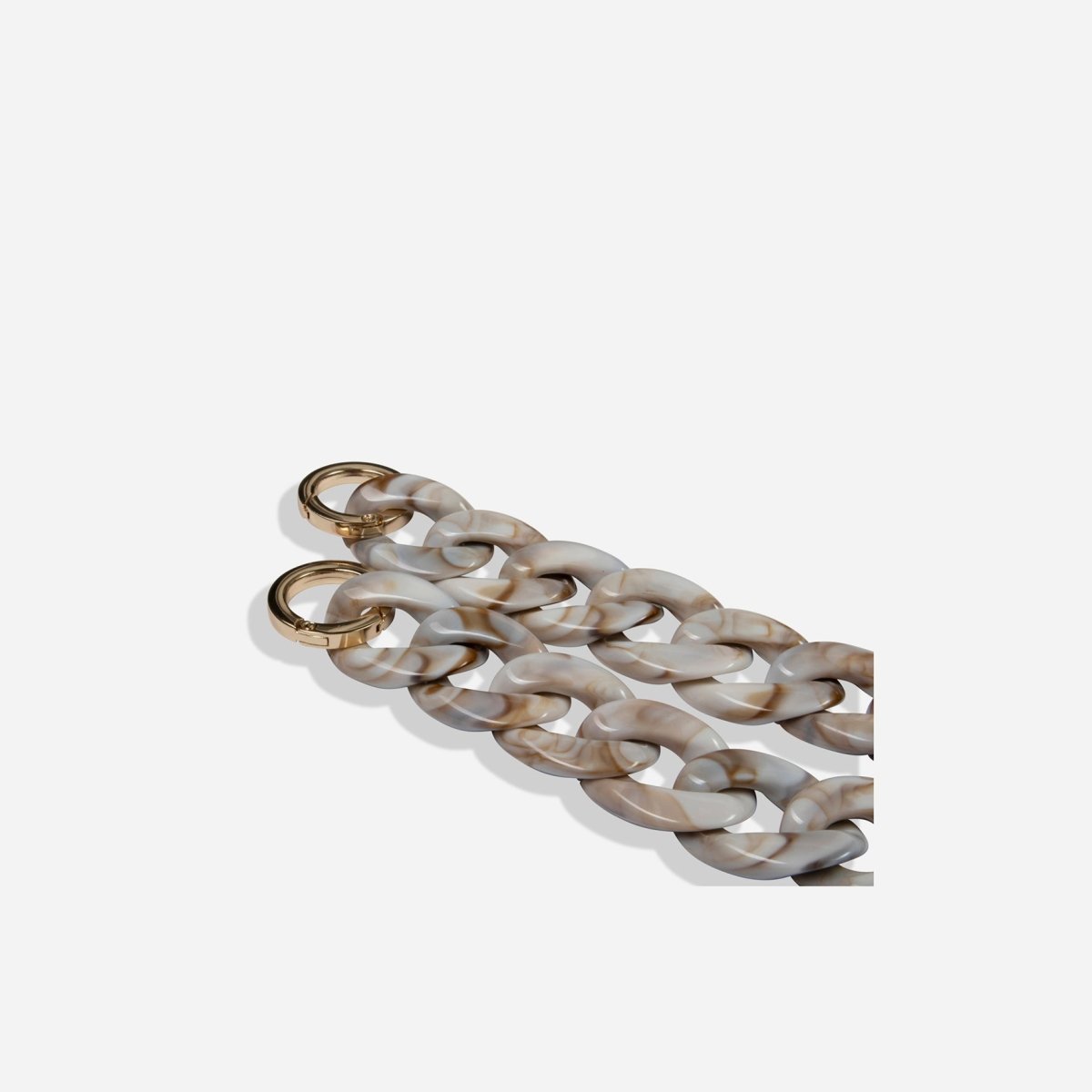 Jekyll and Hide stylish chain strap in taupe, designed to complement handbags with a sleek and elegant finish, closeup image