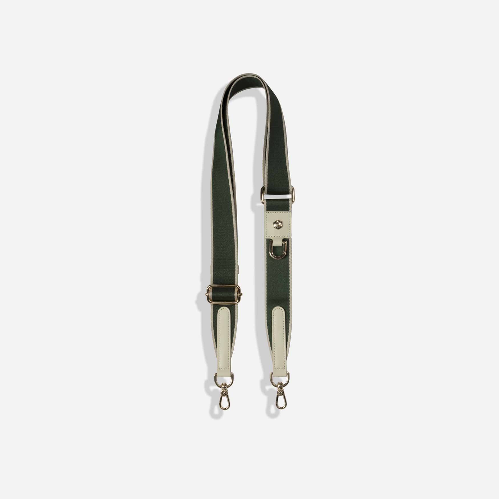Geneva Shoulder Strap, White Green Stone (Light Gold Fitting)