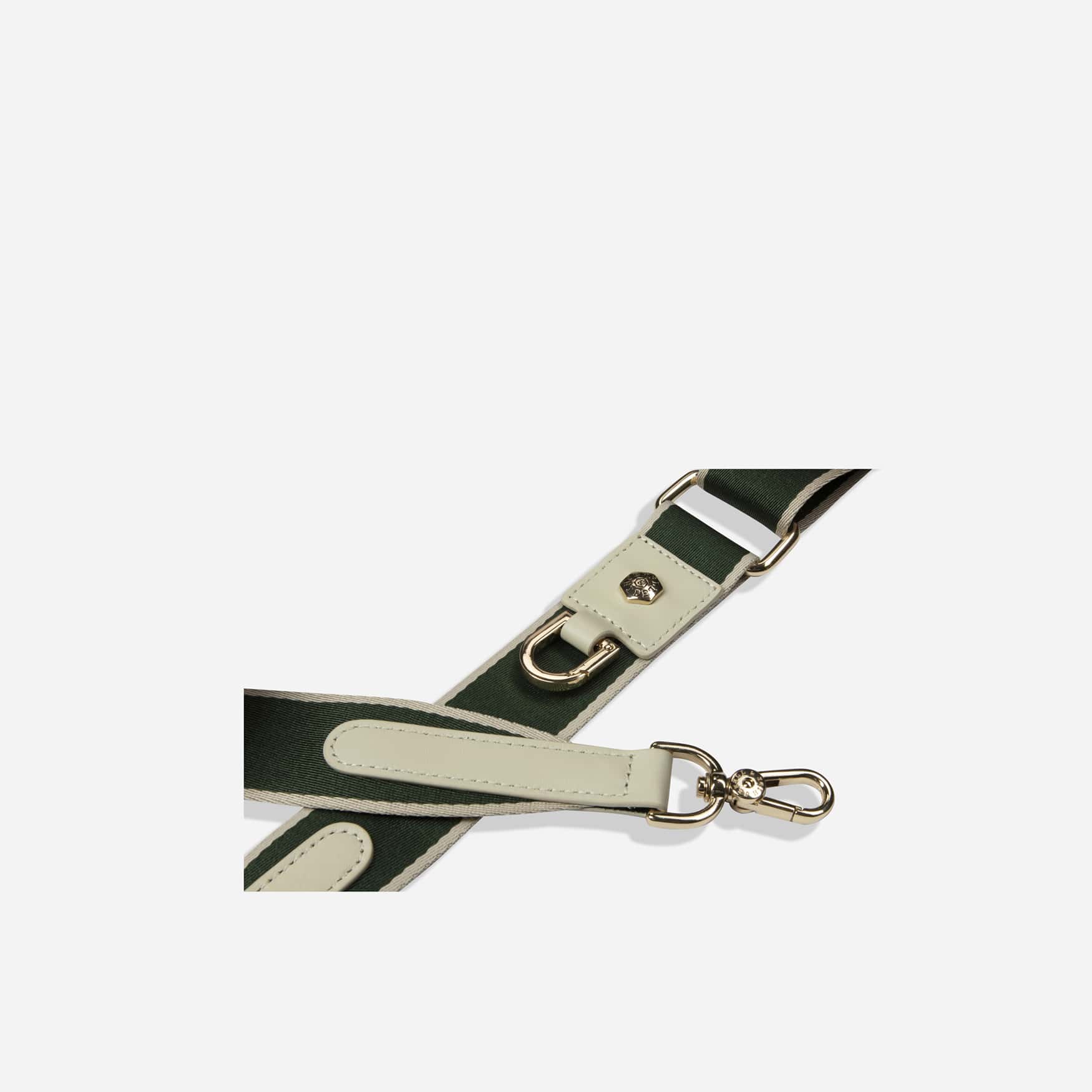Geneva Shoulder Strap, White Green Stone (Light Gold Fitting)