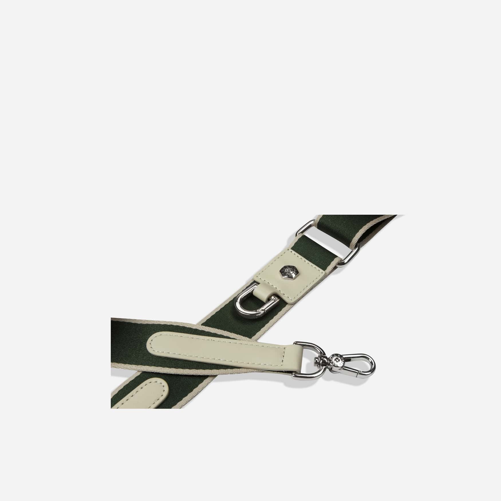 Geneva Shoulder Strap, White Green Stone (Silver Fitting)