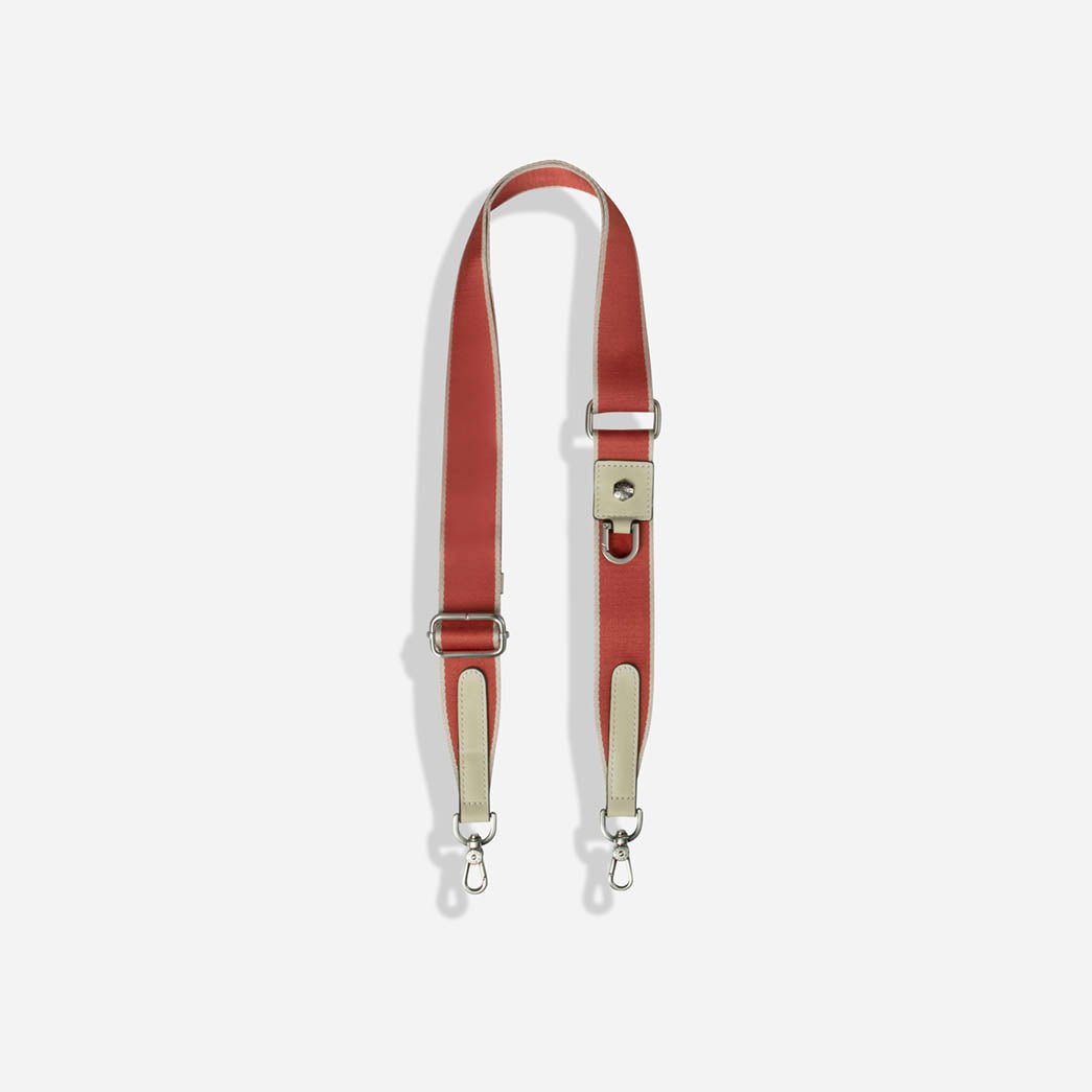 Geneva Shoulder Strap, Orange Stone (Silver Fitting)