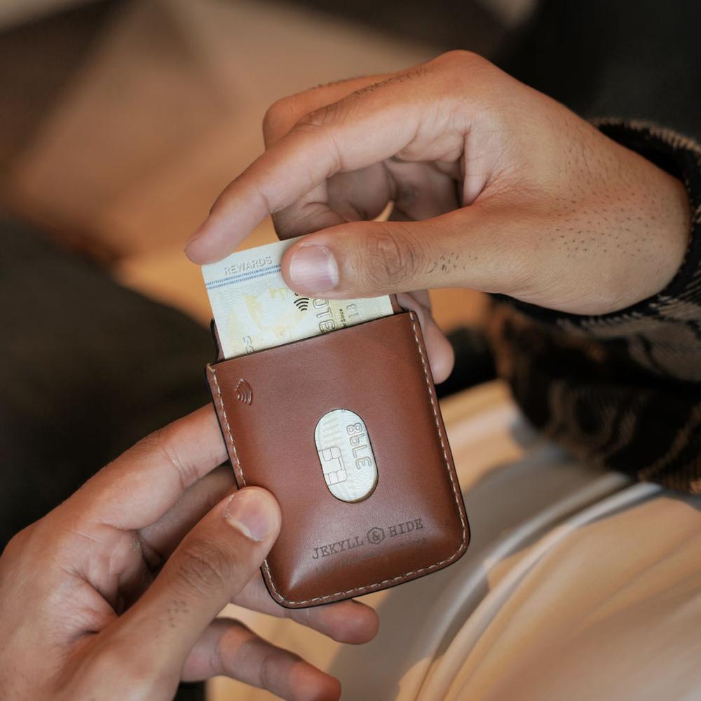 Slim Card Holder, Tan