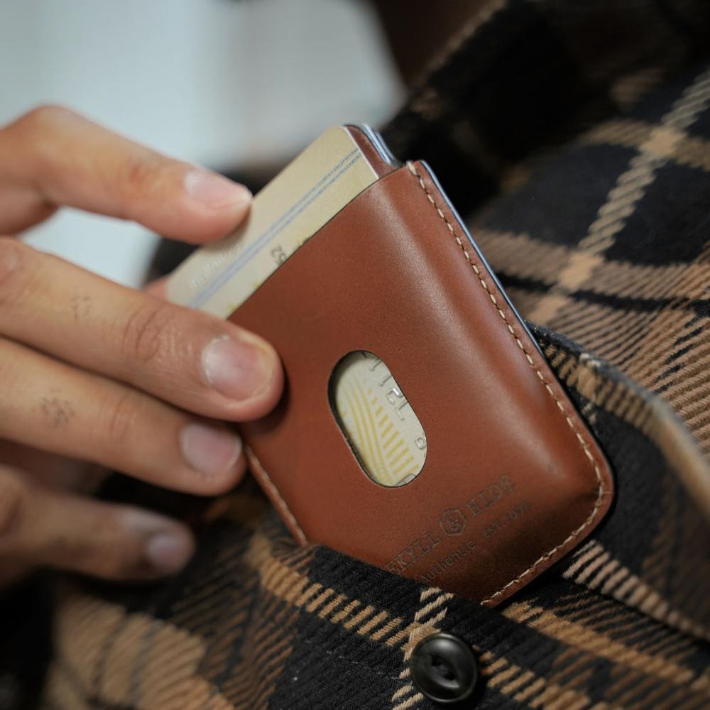 Slim Card Holder, Tan