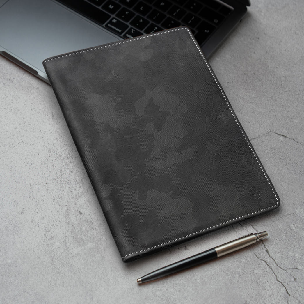 Leather A5 Notebook Cover, Camo