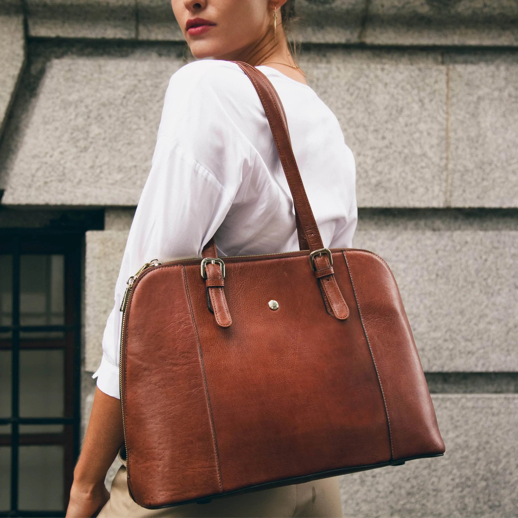 Madrid Ladies Business Handbag, Tan