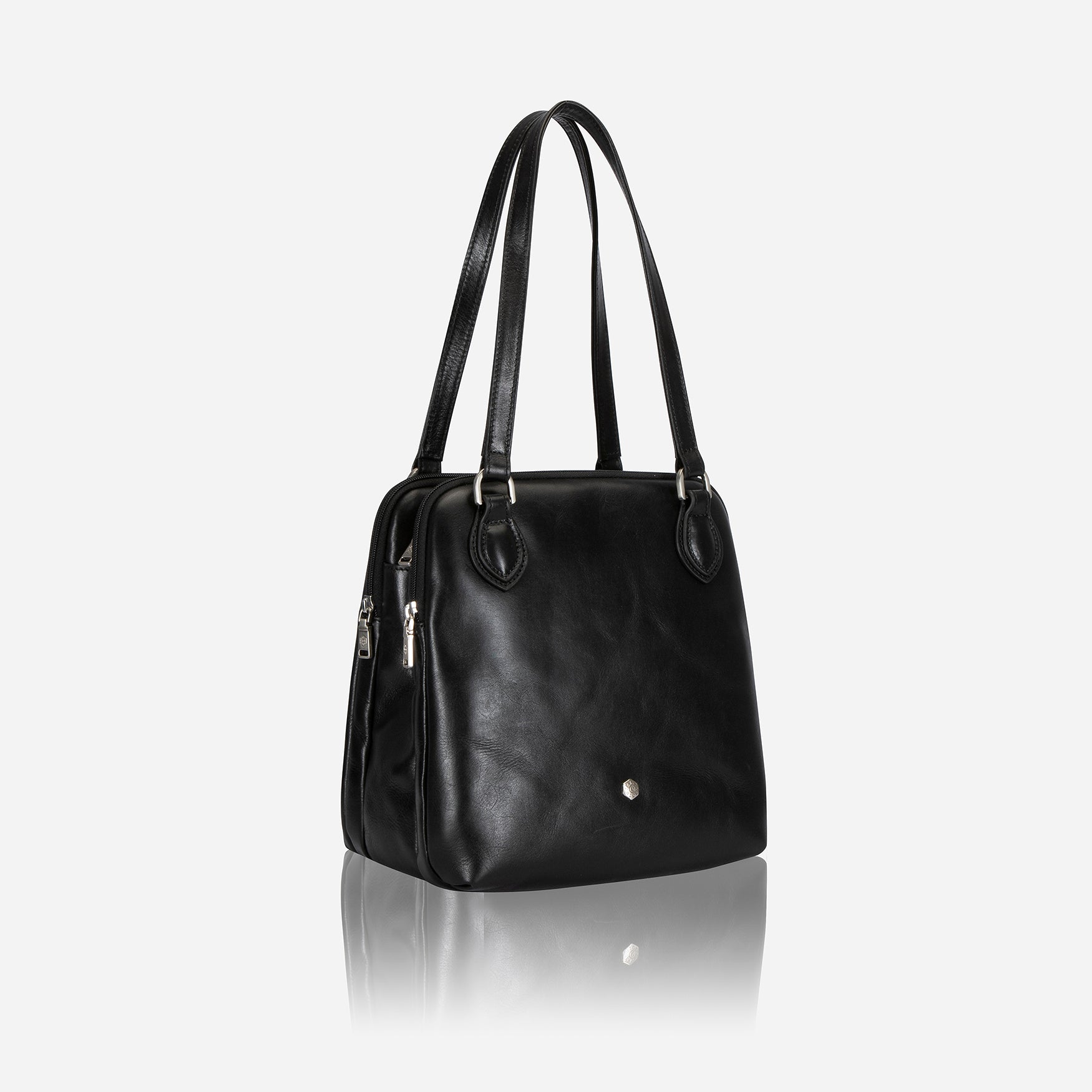 Oxford Compact Ladies Handbag, Black
