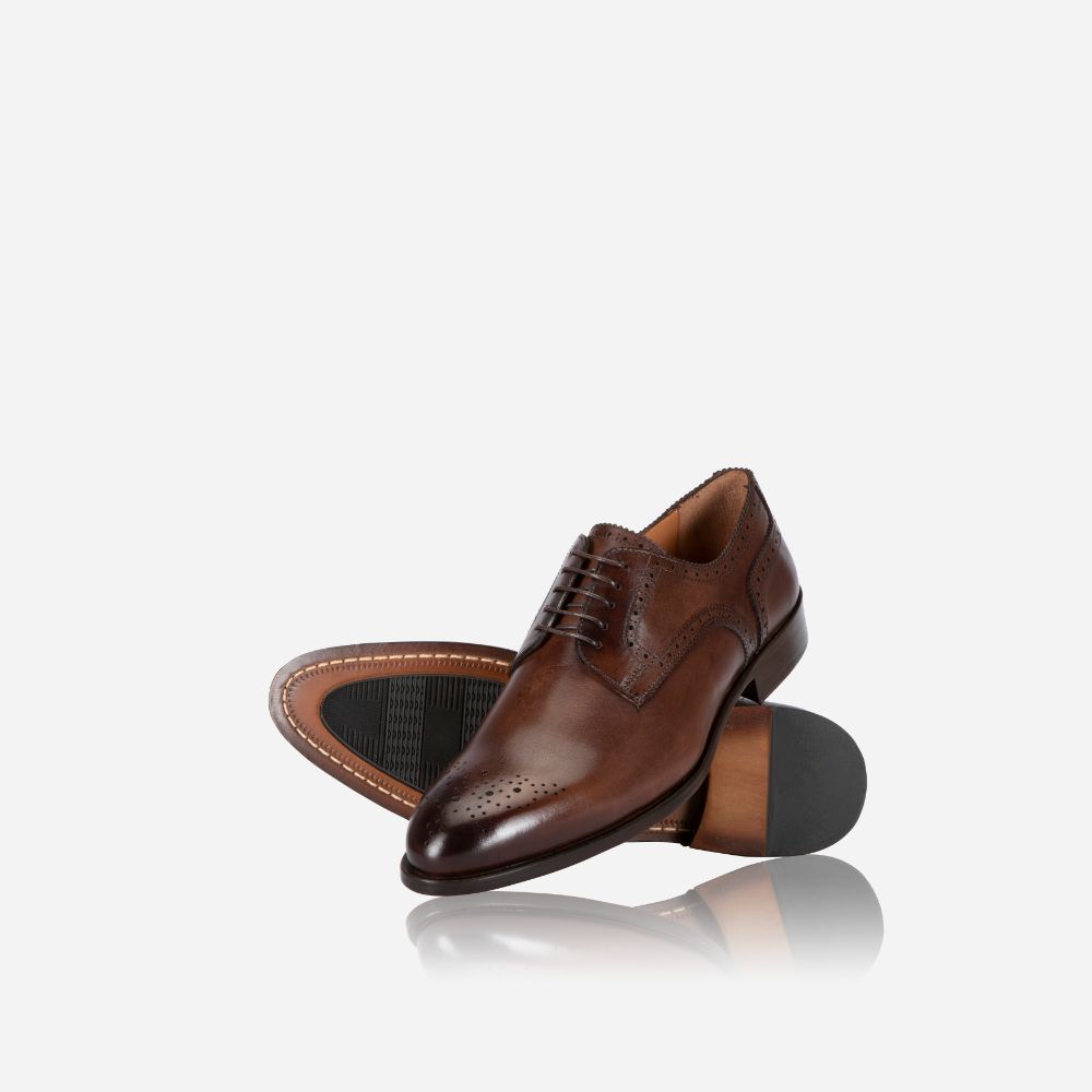 Lace-up Brogue Shoe, Chocolate