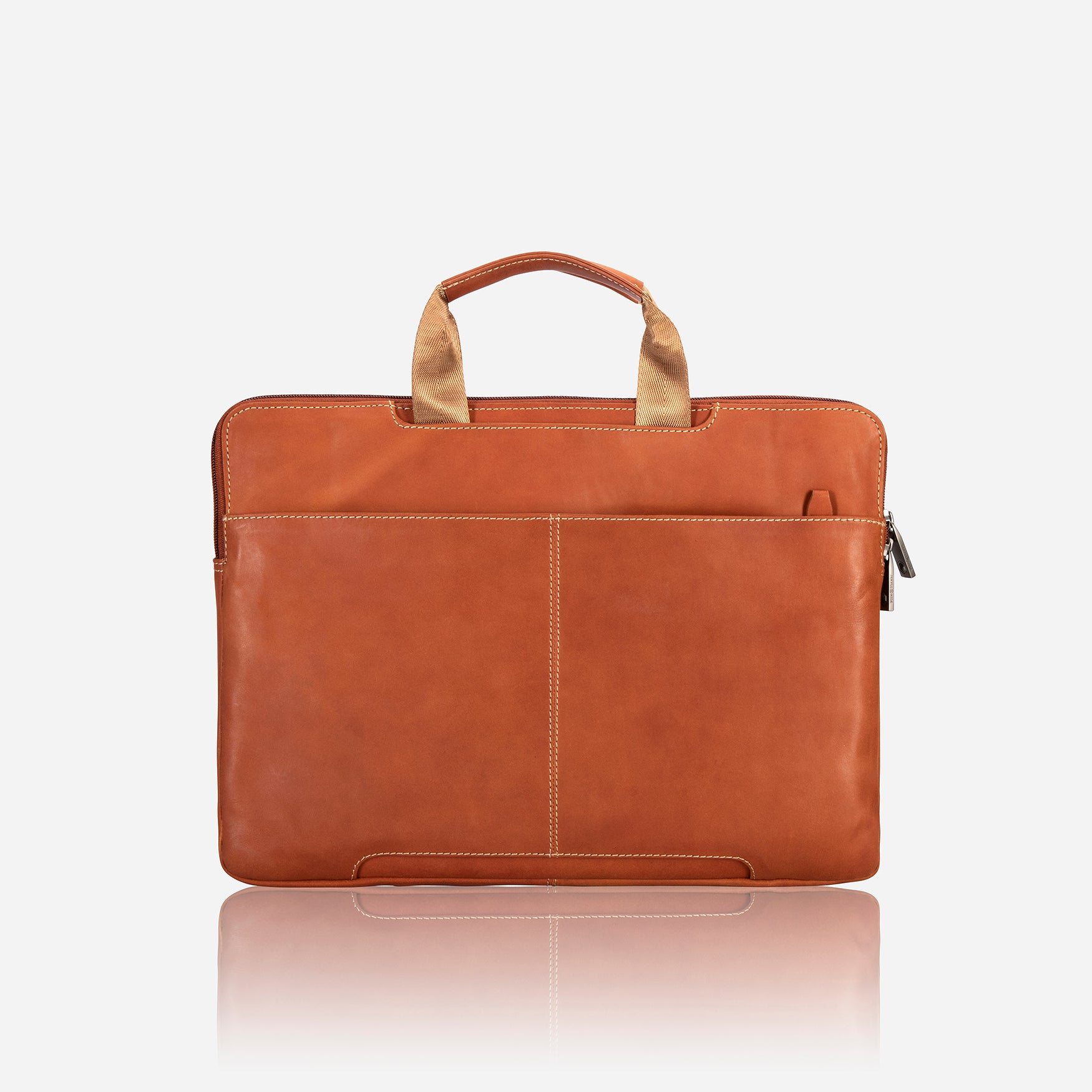 Tan leather laptop bag
