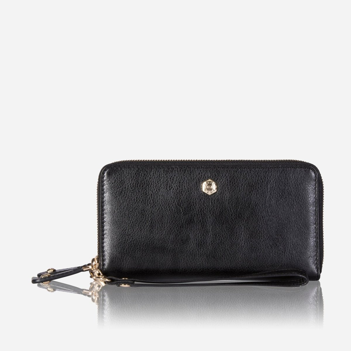 Double Zip Wristlet Purse, Black - Jekyll and Hide SA