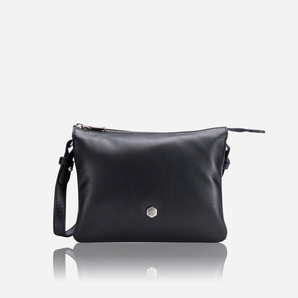 Slim Ladies Leather Crossbody, Black - Jekyll and Hide SA