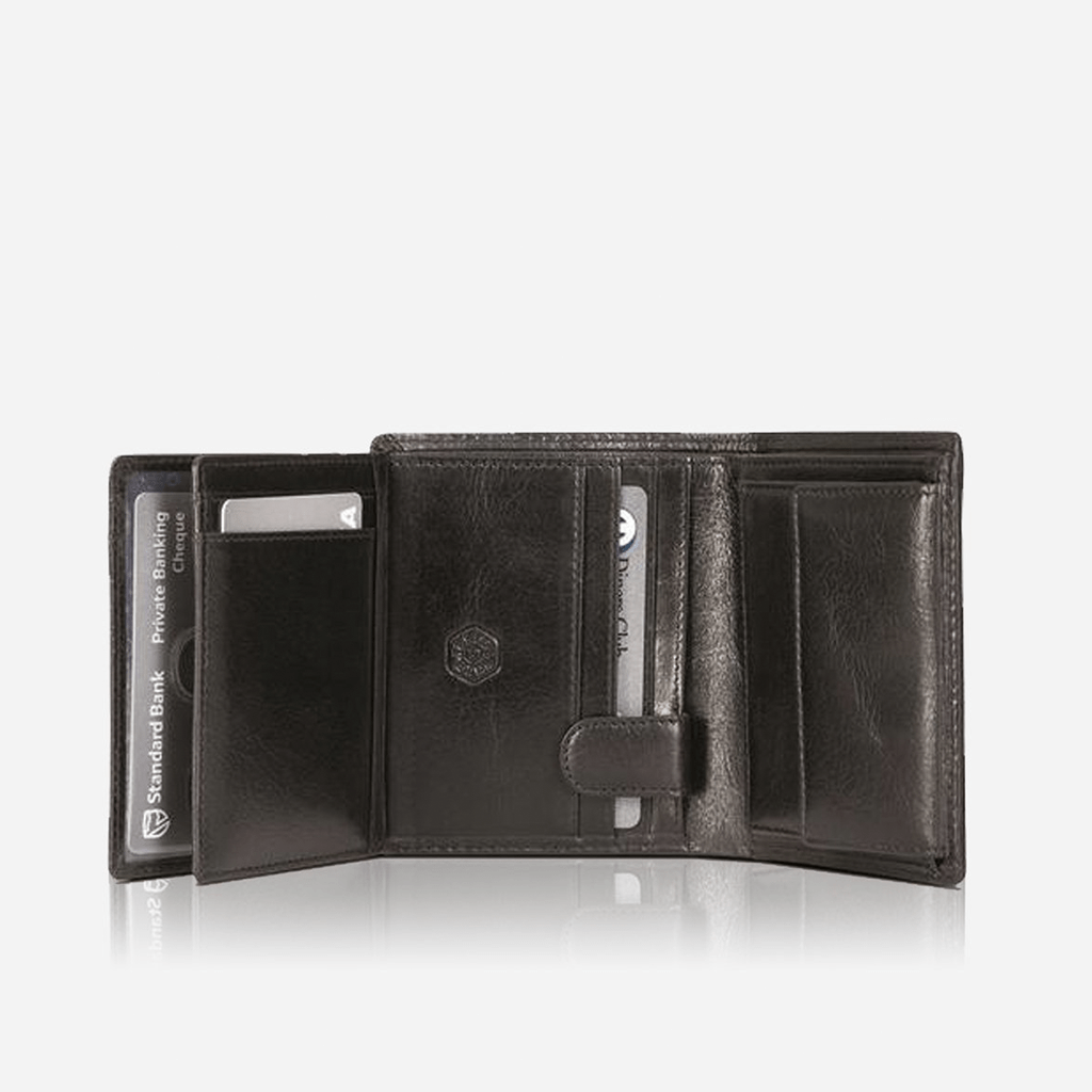 Flip Over Leather Wallet, Black - Jekyll and Hide SA