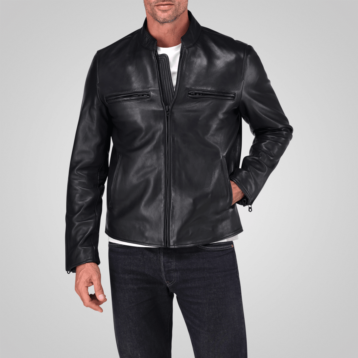 Harry black men's leather jacket by Jekyll & Hide - product image 18