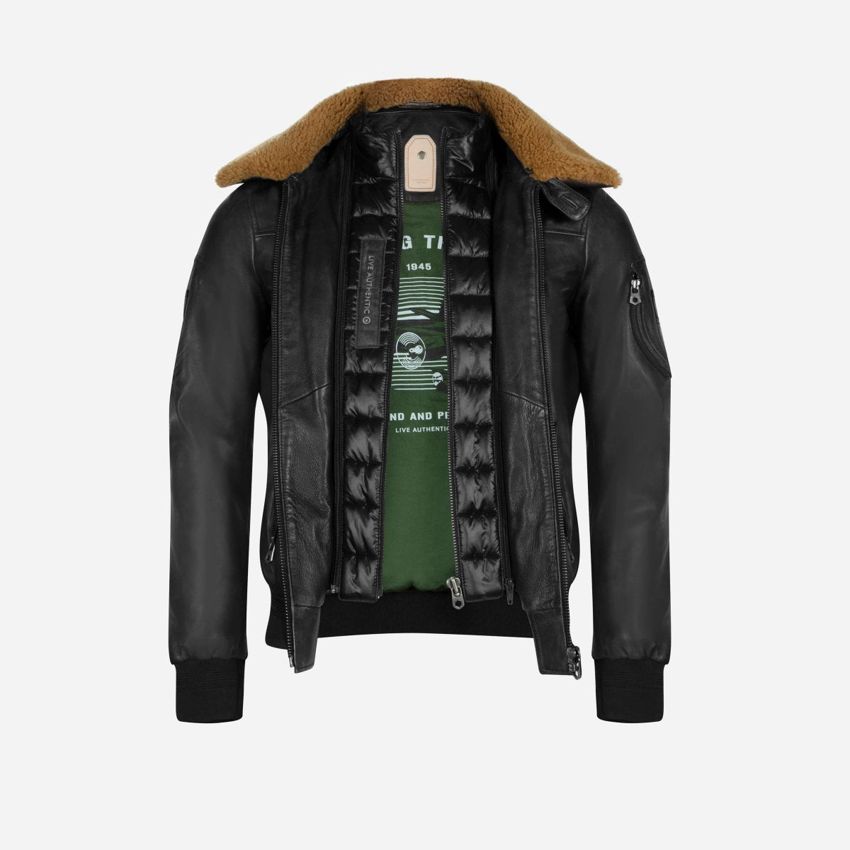 Maverick black men's leather jacket by Jekyll & Hide - product image 9
