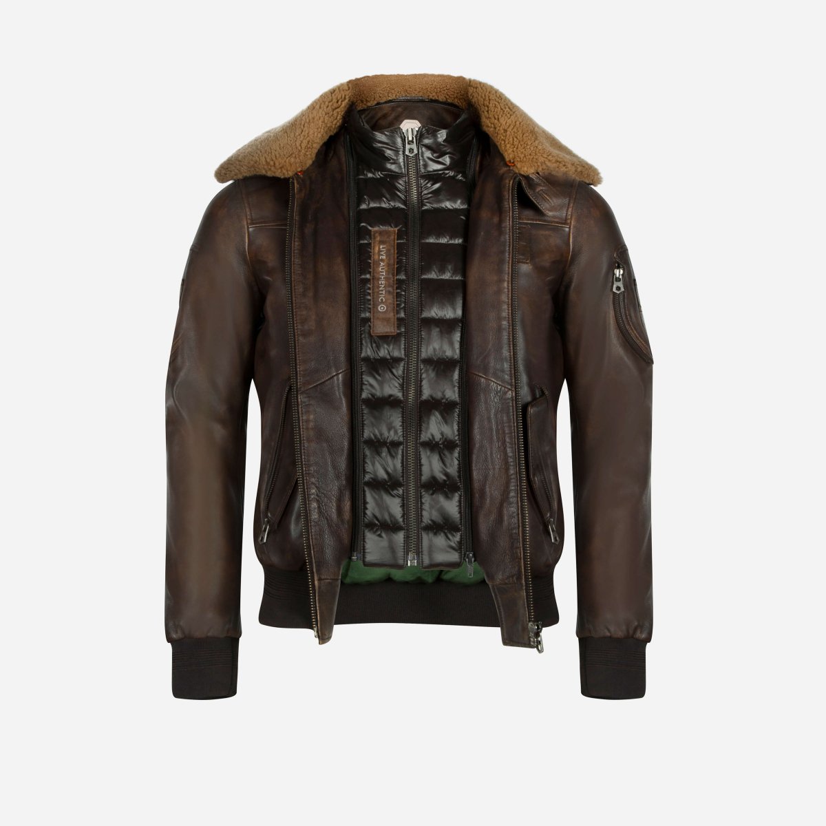 Maverick black men's leather jacket by Jekyll & Hide - product image 18
