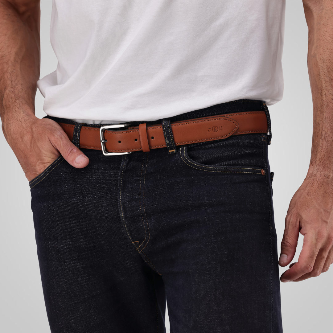 Smart Leather Belt, Camel